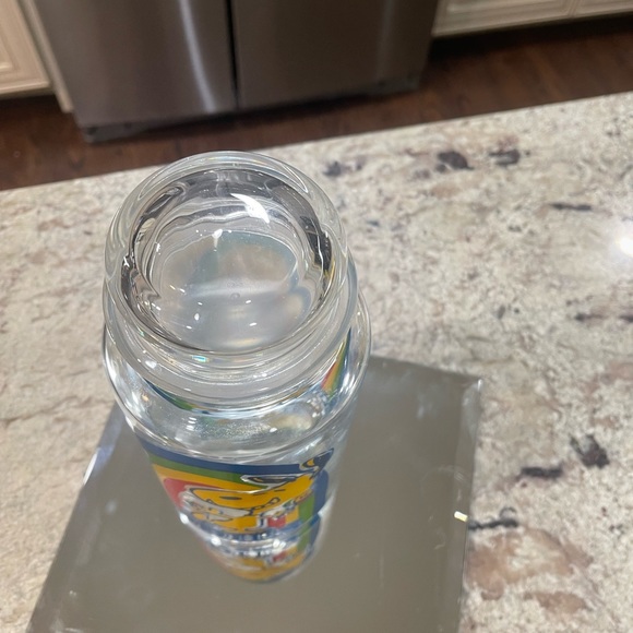 Vintage SNOOPY Woodstock Peanuts Rainbow Glass Lidded Collectible Container - Picture 4 of 5